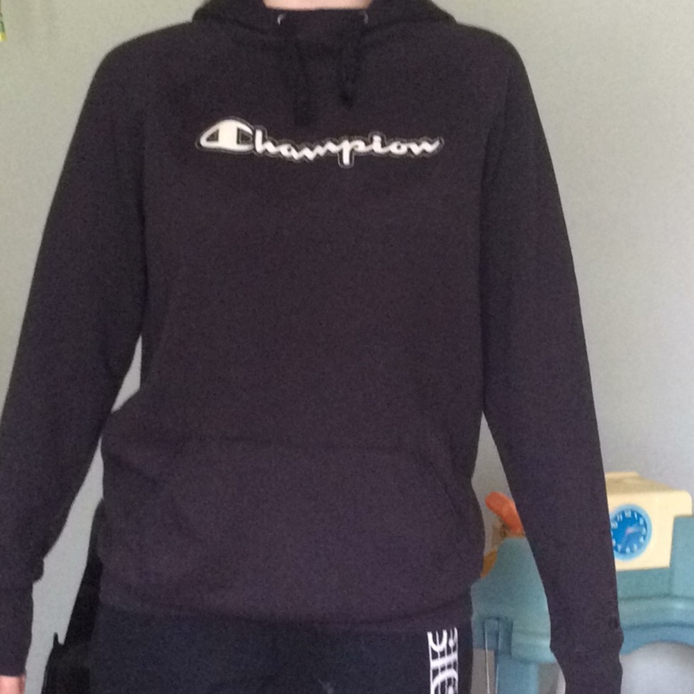 Black champion hoodie